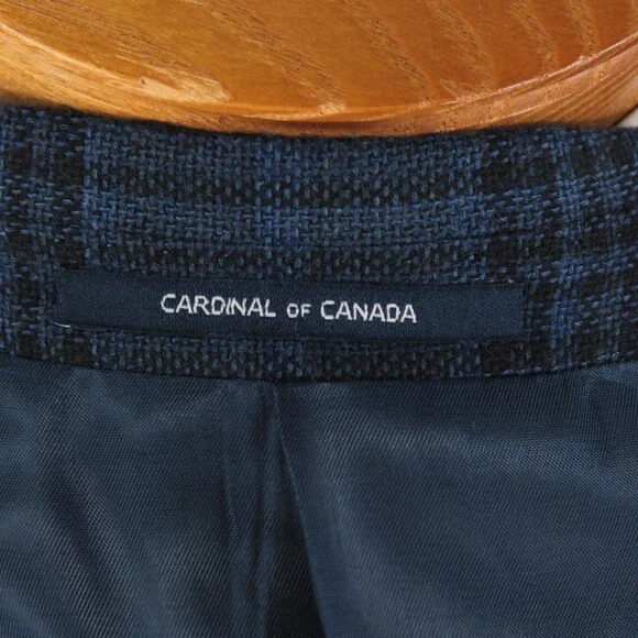 Cardinal of Canada NWT Wool Sport Coat Size 38S US In Blue & Black Plaid